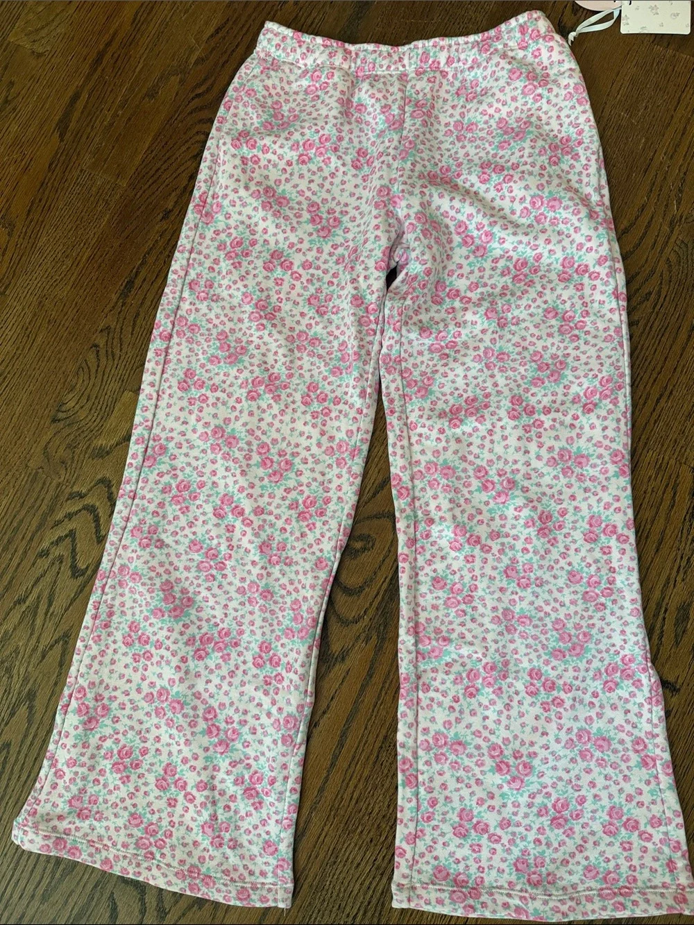 Girls LoveShackFancy target Pink Floral wide leg sweatpants sz XXL nwt